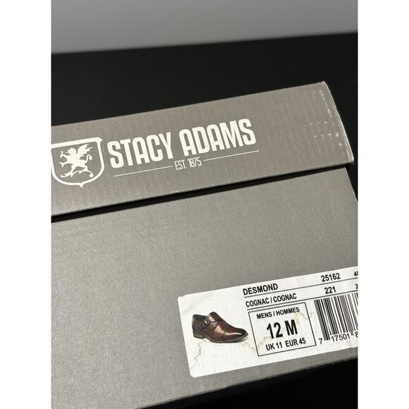 Stacy Adams Shoes Desmond Cap Toe Monk Strap Cognac Men’s Size 12